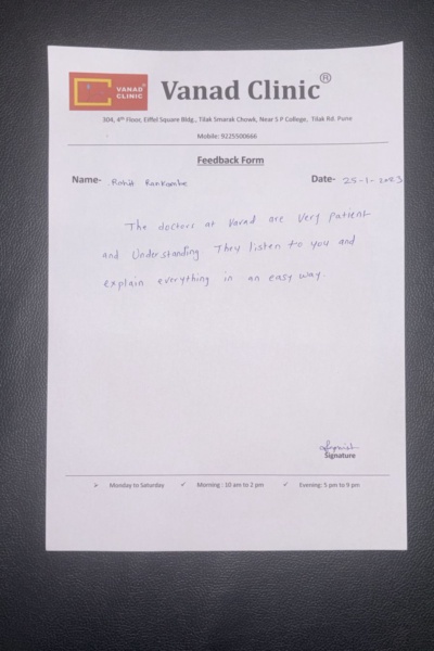 Vanad Clinic Customer Testimonial 3